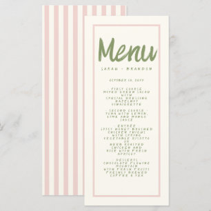 Pastel Handwriting Typography Retro Wedding Menu