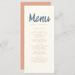 Pastel Handwriting Typography Retro Wedding Menu