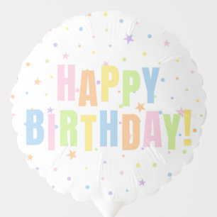 Pastel Happy Birthday Confetti Party Balloon