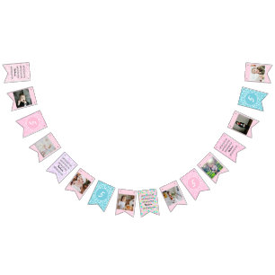 Pastel Happy Birthday to You Any Age 8 Photos Bunting Flags
