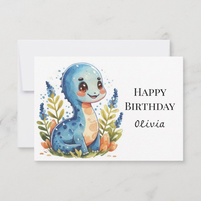  Pastel Happy Dino Birthday Card (Front)