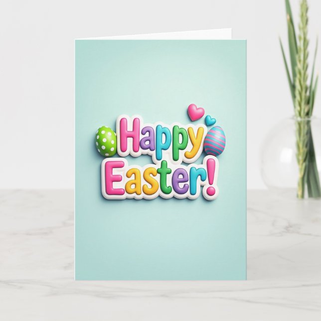 Pastel Happy Easter Art Card (Front)