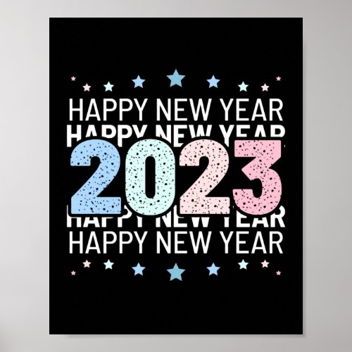 Pastel Happy New Year 2023 Poster