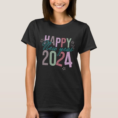 Pastel Happy New Year 2024 T_Shirt