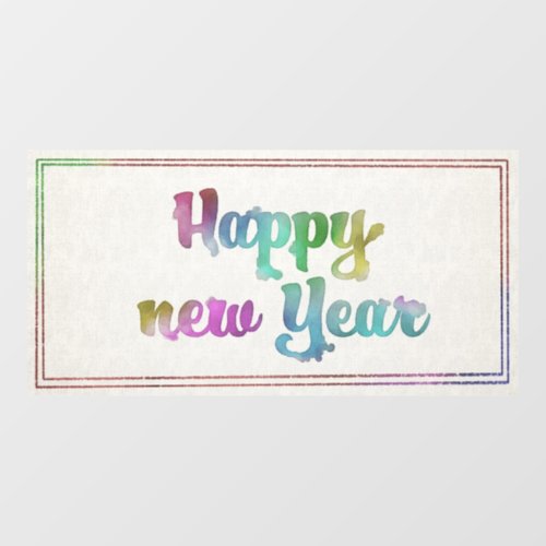 Pastel Happy New Year Window Cling