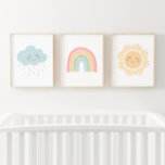 Pastel Happy Rainbow Sun Cloud Girl Nursery Decor Wall Art Sets<br><div class="desc">Add a finishing touch to your little one's space with this set of 3 happy cloud,  rainbow,  and sun nursery prints.</div>