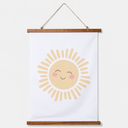 Pastel Happy Sun Nursery Decor Hanging Tapestry
