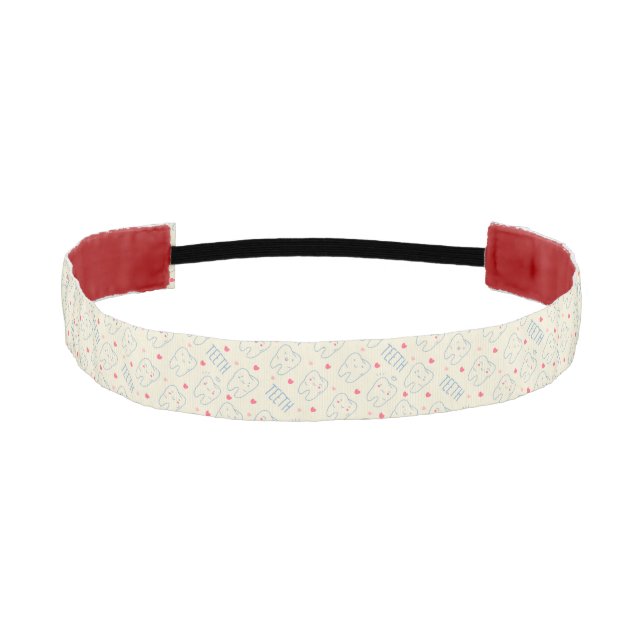 Pastel Happy Teeth Pattern Athletic Headband (Front)