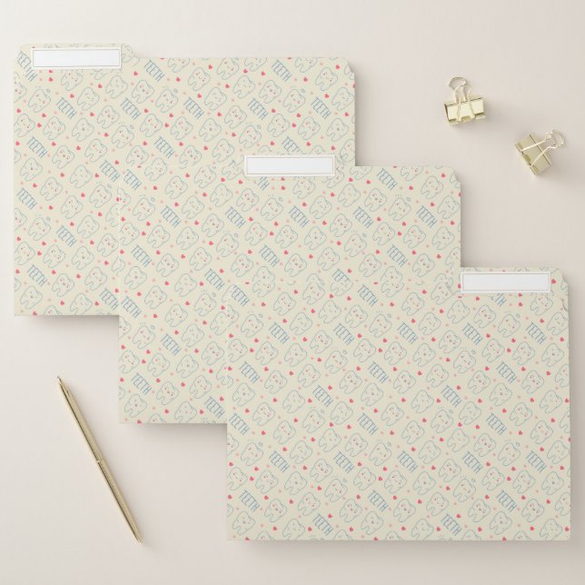 Pastel Happy Teeth Pattern File Folder (Set)
