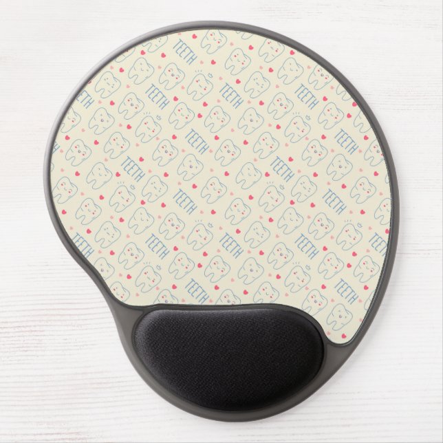 Pastel Happy Teeth Pattern Gel Mouse Pad (Front)