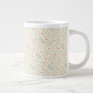 Pastel Happy Teeth Pattern Giant Coffee Mug