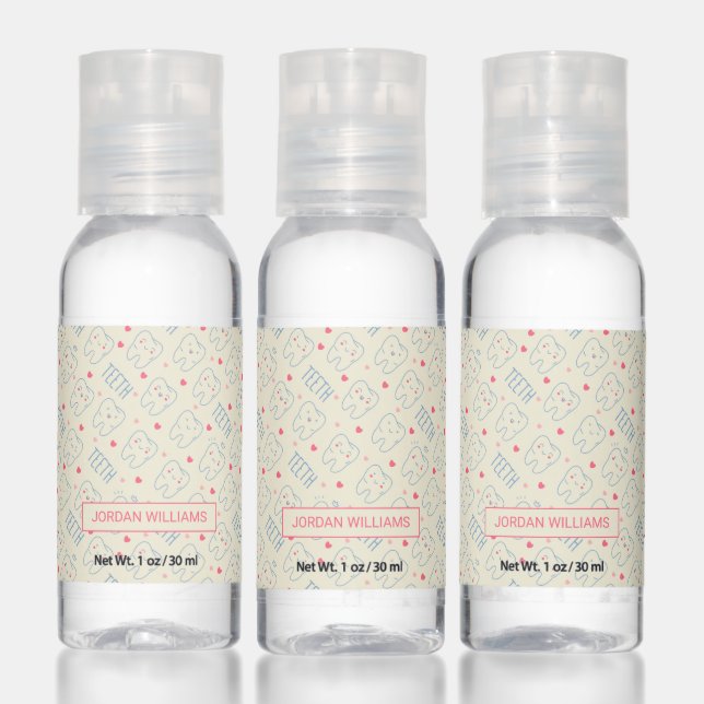 Pastel Happy Teeth Pattern Hand Sanitizer (Set)