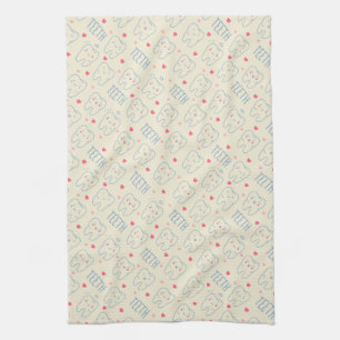Pastel Happy Teeth Pattern Kitchen Towel