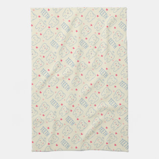 Pastel Happy Teeth Pattern Kitchen Towel