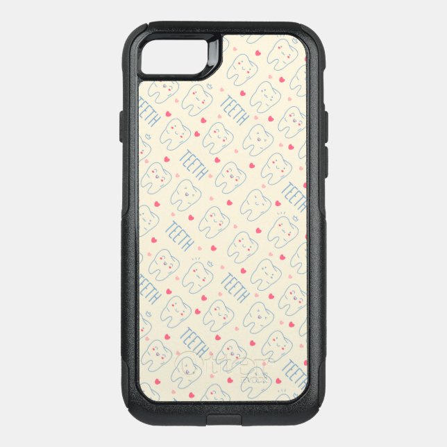 Pastel Happy Teeth Pattern Otterbox iPhone Case (Back)