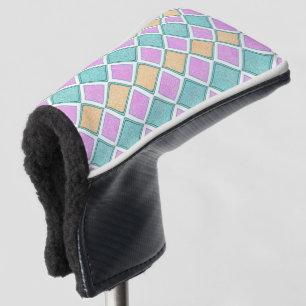 Pastel Harlequin Prism Diamond Pattern Golf Head Cover