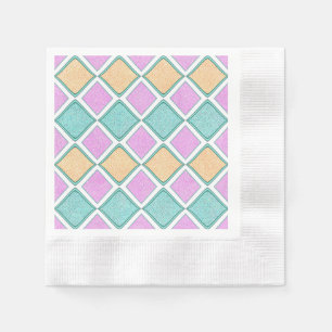  Pastel Harlequin Prism Diamond Pattern Napkins