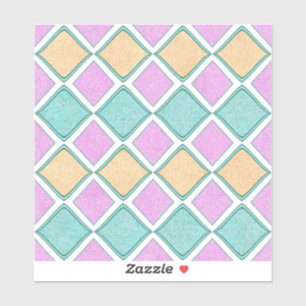  Pastel Harlequin Prism Diamond Pattern Sticker