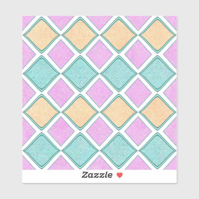  Pastel Harlequin Prism Diamond Pattern Sticker (Sheet)