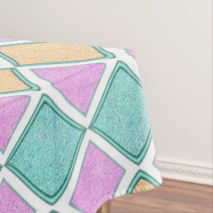  Pastel Harlequin Prism Diamond Pattern Tablecloth