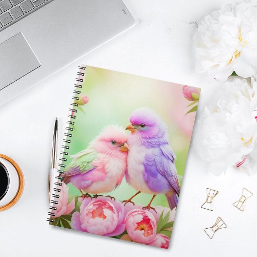  Pastel Harmony Fluffy Songbirds Notebook