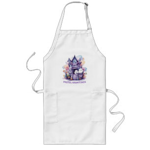 Pastel Hauntings – Cute Pastel Purple House Long Apron