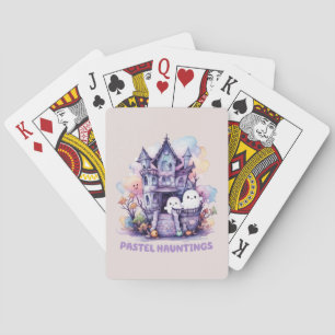 Pastel Hauntings – Cute Pastel Purple House Poker Cards
