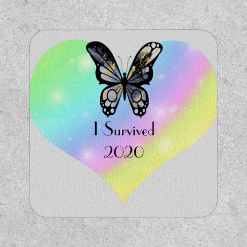 Pastel Heart  Butterfly Patch Survived 2020