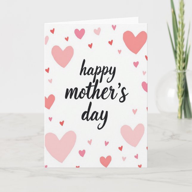 Pastel Heart Mothers Day Card (Front)