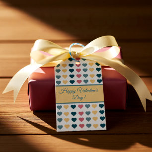 Pastel Heart Pattern Valentine’s Gift Tags