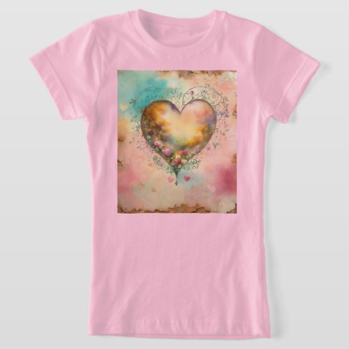 Pastel Heart Serenity Dreamy Mist T_Shirt 