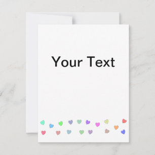 Pastel Heart Shape Pattern Note Card