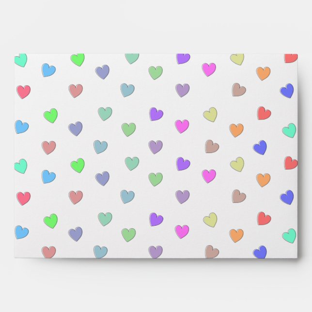 Pastel Heart Shape Pattern Throw Pillow Envelope (Front)