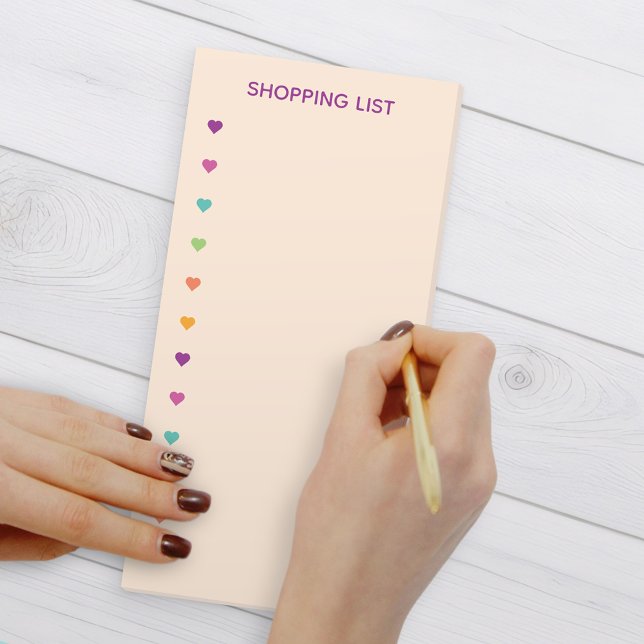 Pastel Heart Shopping List Notepad (Creator Uploaded)