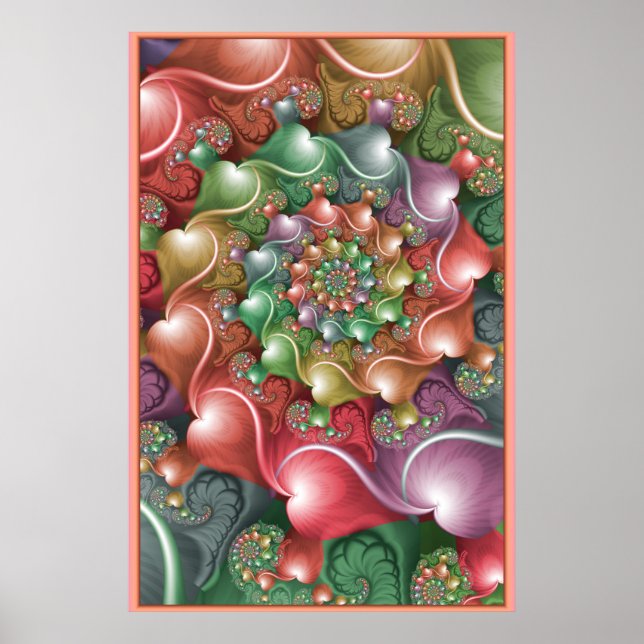 Pastel Heart Spiral Poster (Front)