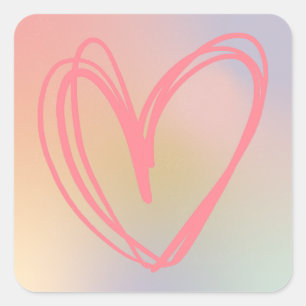 Pastel Heart" Sticker