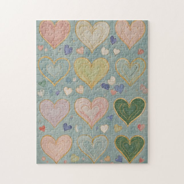 Pastel Heart Tapestry Jigsaw Puzzle (Vertical)
