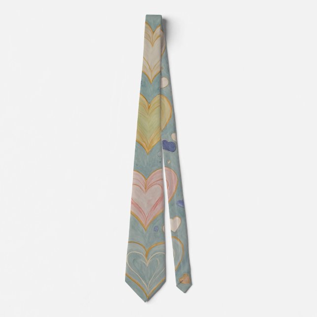 Pastel Heart Tapestry Neck Tie (Front)