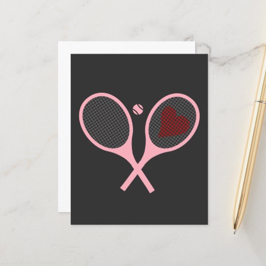 Pastel Heart Tennis Player Racquets Ball Design (Front/Back In Situ)