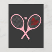Pastel Heart Tennis Player Racquets Ball Design (Front)