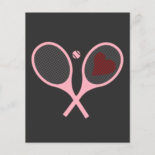 Pastel Heart Tennis Player Racquets Ball Design (Front)