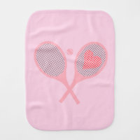 Pastel Heart Tennis Player Racquets Ball Design