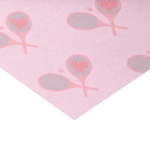 Pastel Heart Tennis Player Racquets Ball Design  Tissue Paper