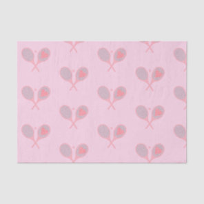 Pastel Heart Tennis Player Racquets Ball Design  Tissue Paper