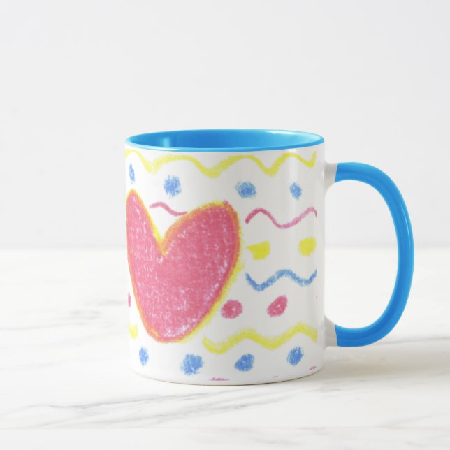 Pastel Heart with waves Mug (Right)