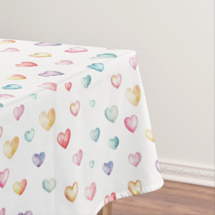 Pastel Hearts Baby Shower Tablecloth