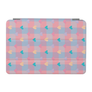 Pastel Hearts Checkerboard Pattern – Cute Seamless iPad Mini Cover