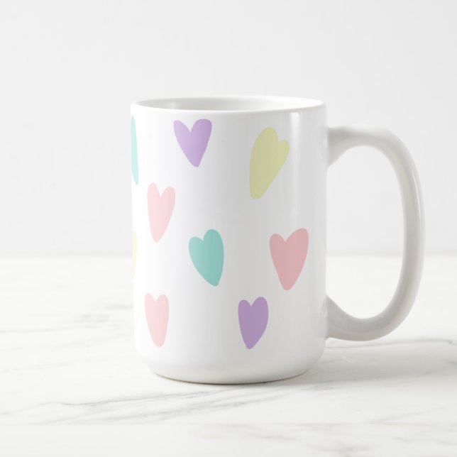 Pastel hearts coffee mug (Right)