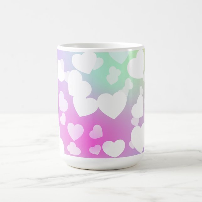 Pastel hearts coffee & tea mug (Center)
