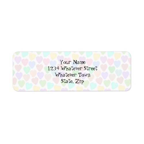 Pastel Hearts Design Just Add Address Label